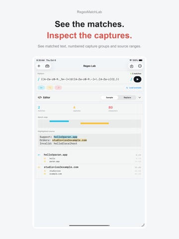 Published App Store preview for Regex Match Lab