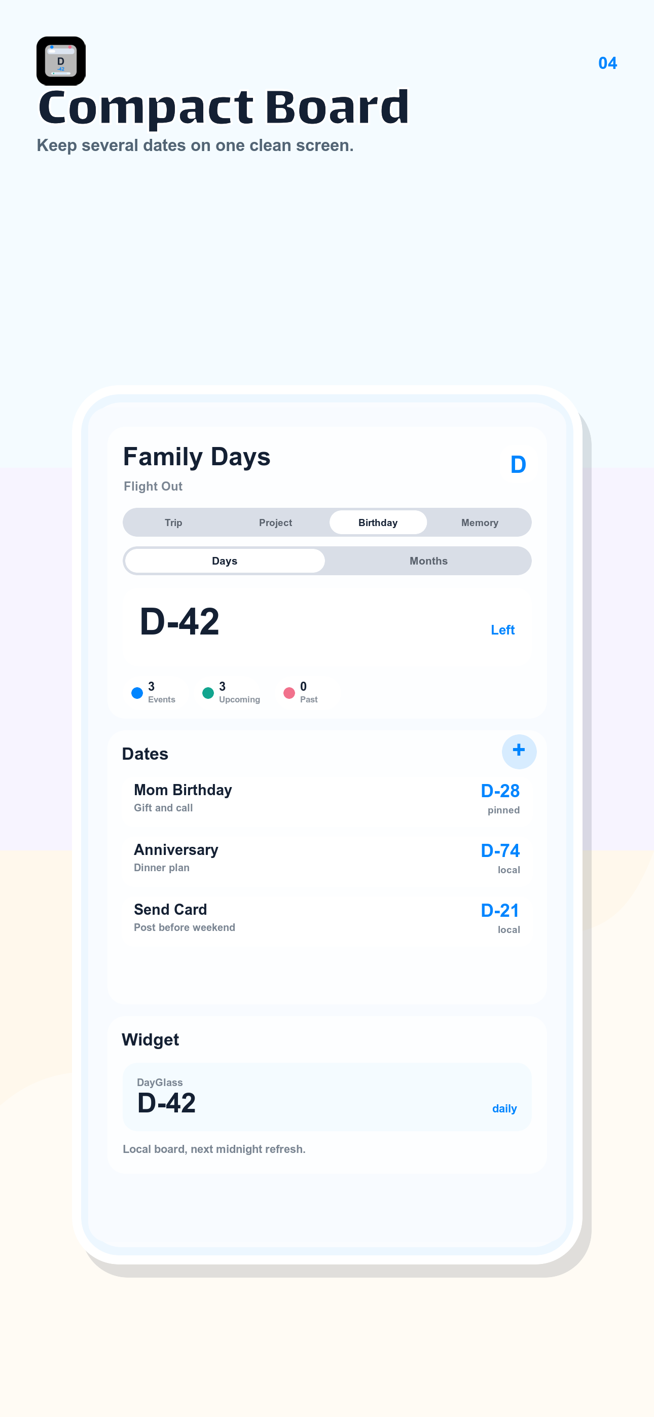 DayGlass compact board screenshot